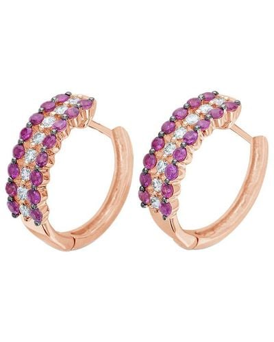 Le Vian 14k Strawberry Gold® 1.61 Ct. Tw. Diamond & Ruby Earrings - Pink