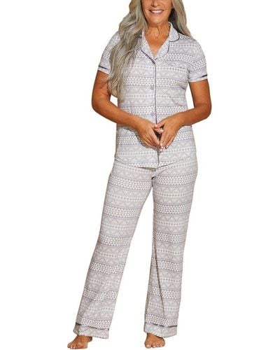 Cosabella 2pc Bella Top & Pant Pyjama Set - White