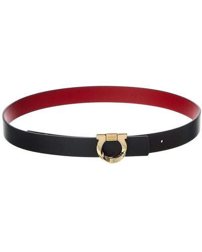 Ferragamo Ferragamo Gancini Torchon Reversible & Adjustable Leather Belt - Red