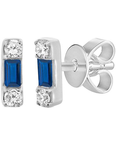 Sabrina Designs 14k 0.13 Ct. Tw. Diamond & Sapphire Studs - Blue