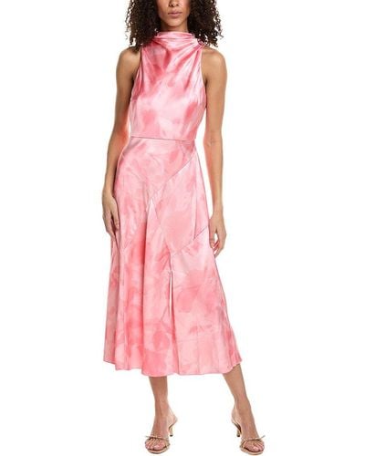 Ted Baker Satin Cowl Neck Midi Dress - Pink