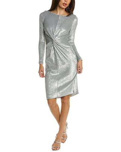 Donna Karan Sequin Twisted Sheath Dress - Grey