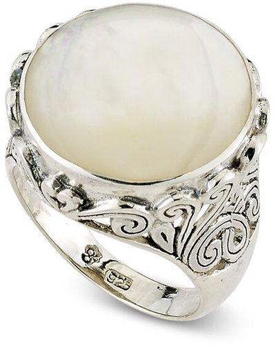 Samuel B. Silver Pearl Swirl Ring - White
