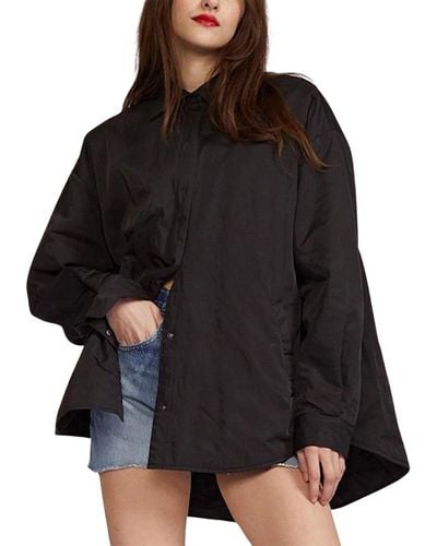 Cynthia Rowley Jagger Quilted Nylon Shirt Jacket - Black