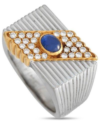 Piaget 18K Two-Tone Sapphire Ring (Authentic Pre-Owned) - White