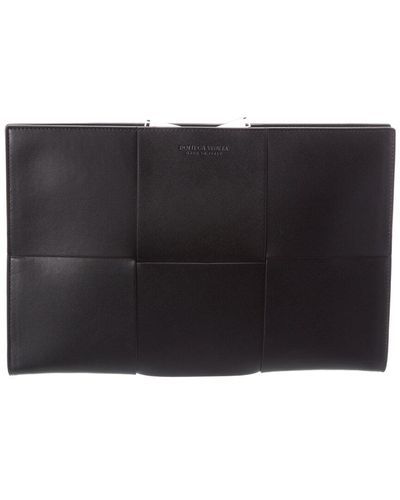 Bottega Veneta Intrecciato Leather Document Case - Black