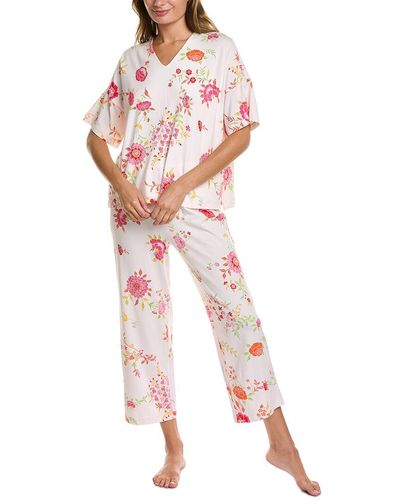 N Natori 2pc Butterfly Garden Pyjama Set - Red