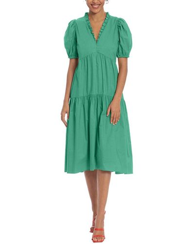 Donna Morgan Midi Dress - Green