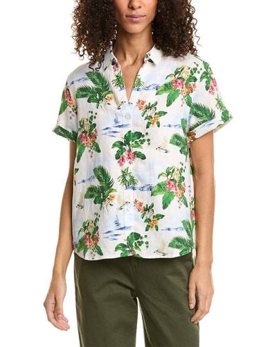 Tommy Bahama Serene Seaside Linen Camp Shirt - Green