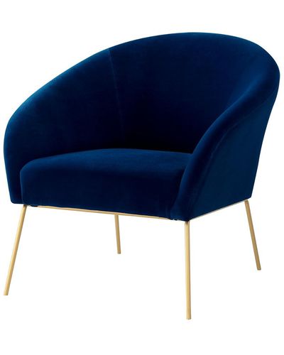 Nicole Miller Will Velvet Accent Chair - Blue