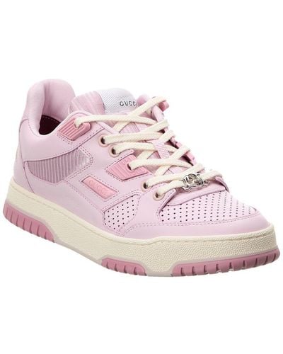 Gucci Logo Leather Trainer - Pink