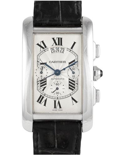 Cartier Tank Americaine Chronograph Watch W2609456 Watch (Authentic Pre-Owned) - Black