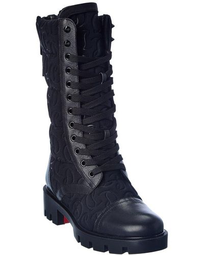 Christian Louboutin Pavleta Neoprene & Leather Boot - Blue