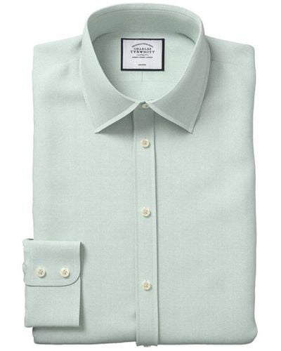 Charles Tyrwhitt Non-Iron Micro Diamond Shirt - Green