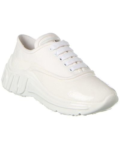 Miu Miu Logo Canvas & Rubber Sneaker - White