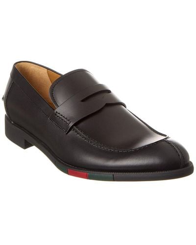 Gucci Web Leather Loafer - Black