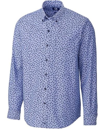 Cutter & Buck Anchor Oxford Tossed Print Shirt - Blue