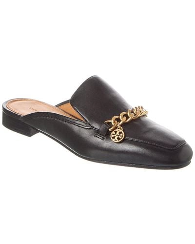 Tory Burch Mini Benton Leather Loafer Slide - Brown