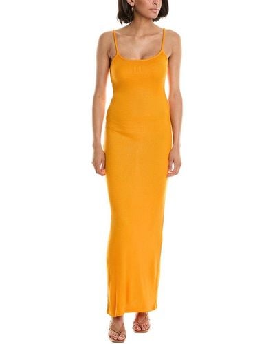 Monrow Rib Maxi Dress - Orange