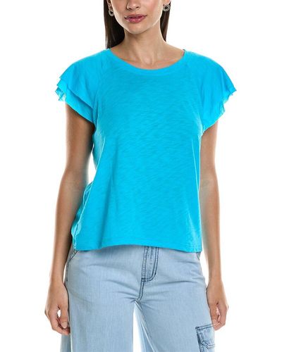 Elan Flutter Sleeve T-Shirt - Blue