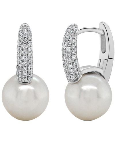 Sabrina Designs 14k 0.35 Ct. Tw. Diamond Pearl Earrings - White