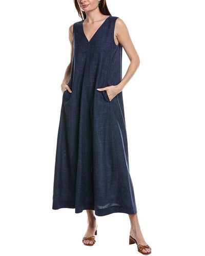 Lafayette 148 New York Neve Wool & Silk-blend Dress - Blue