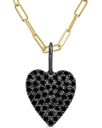 Sabrina Designs 14k 0.50 Ct. Tw. Diamond Heart Necklace - Black