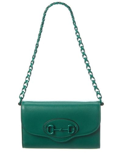 Gucci Horsebit Mini Leather Shoulder Bag - Green