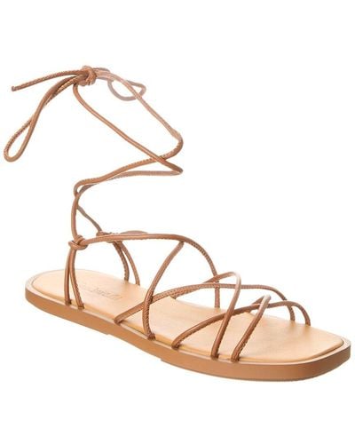 Madewell Lace-up Leather Sandal - Metallic