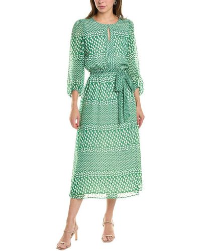 Anne Klein Keyhole Midi Dress - Green