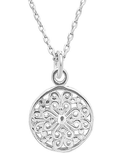 Sterling Forever Silver Pendant Necklace - White