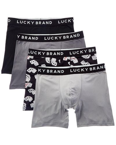 Lucky Brand 4pk Essential Soft Boxer Brief - Gray