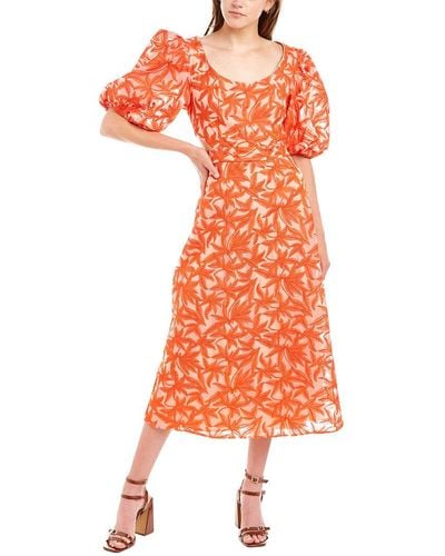 Keepsake Parallel Midi Dress - Orange