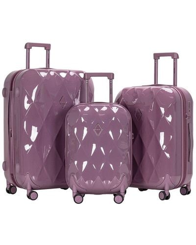 Kensie Chic 3Pc Expandable Luggage Set - Purple