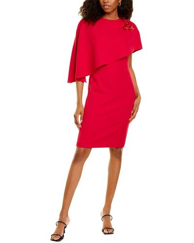 Teri Jon Asymmetrical Overlay Mini Dress - Pink