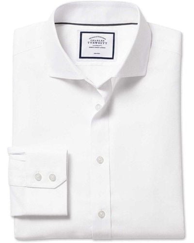 Charles Tyrwhitt Non-iron Ludgate Weave Cutaway Classic Fit Shirt - White