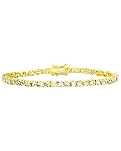 Genevive Jewelry 14k Over Silver Cz Tennis Bracelet - White