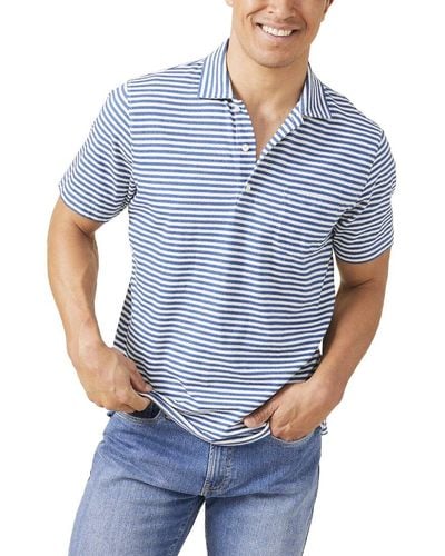 J.McLaughlin Bangle Stripe Levi Top Polo Shirt - Blue