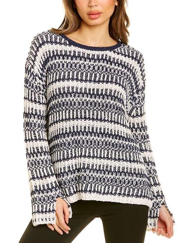 St. John Two-tone Variegated Sweater - White