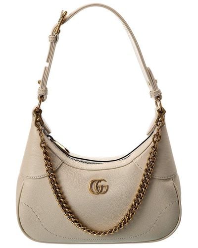 Gucci Aphrodite Small Leather Hobo Bag - Natural