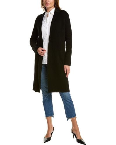 Forte Double Knit Notch Collar Wool & Cashmere-blend Cardigan - Black