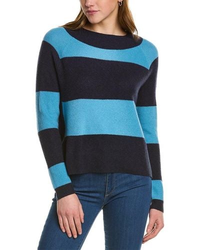 Lisa Todd Striped Wool & Cashmere-blend Sweater - Blue