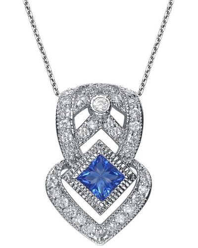 Genevive Jewelry Silver Pendant - Blue