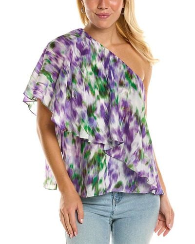Tracy Reese One-shoulder Cascade Blouse - Multicolor