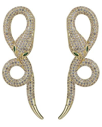 Eye Candy LA Luxe Collection 18k Plated Cz Snake Dangle Earrings - Metallic