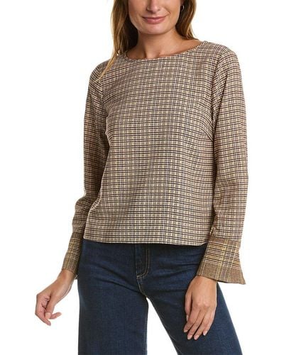 Vince Camuto Boat Neck Blouse - Brown