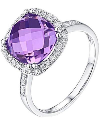 Diana M. Jewels Fine Jewellery 14k 1.84 Ct. Tw. Diamond & Pink Topaz Ring - Purple