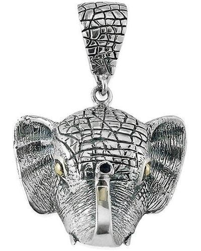 Samuel B. 18k & Silver Elephant Pendant - White