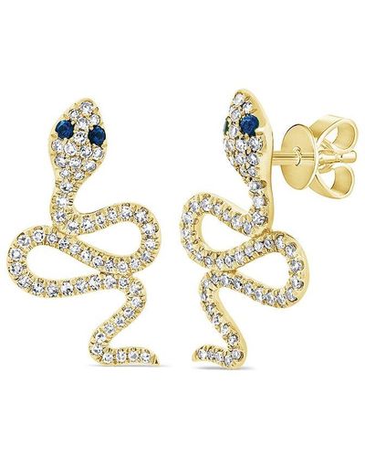 Sabrina Designs 14k 0.36 Ct. Tw. Diamond & Sapphire Snake Earrings - Metallic