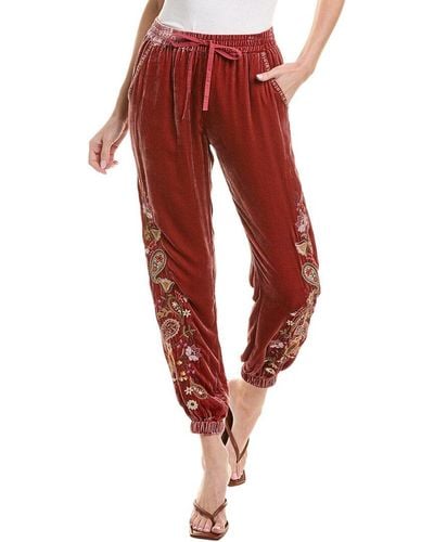 Johnny Was Lori Silk-blend Jogger Pant - Red